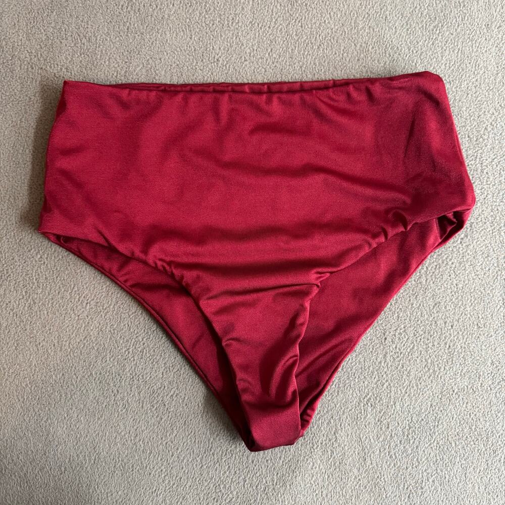Staple Swim Bikini Bottom Womens 10‎ (6 US) Red Maroon